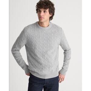 J Crew Cable Knit Crew Neck Cotton Pullover Sweater US Men's XL New